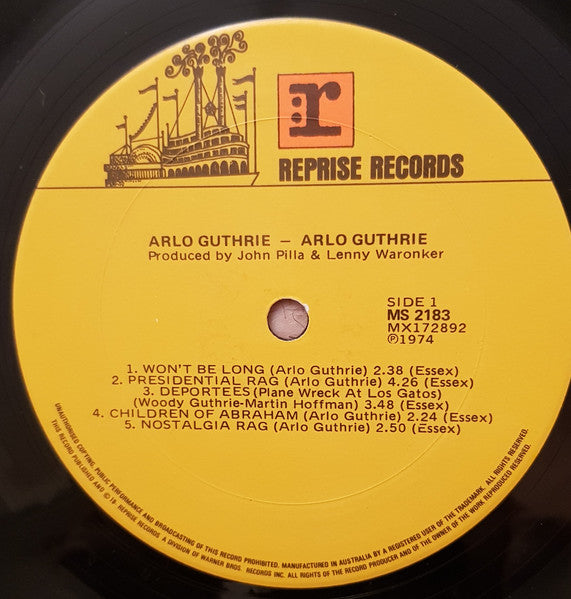 Arlo Guthrie : Arlo Guthrie (LP, Album)