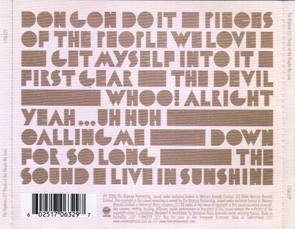 The Rapture : Pieces Of The People We Love (CD, Album)