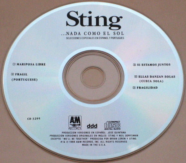 Sting : ...Nada Como El Sol (Selecciones Especiales En Espanol Y Portugues) (CD, MiniAlbum)