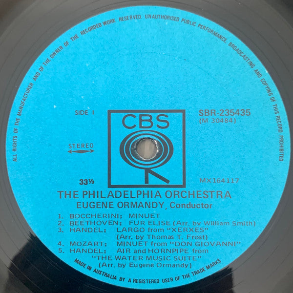 Eugene Ormandy :  Favorite Airs And Dances From The Age Of Elegance (LP, Album)