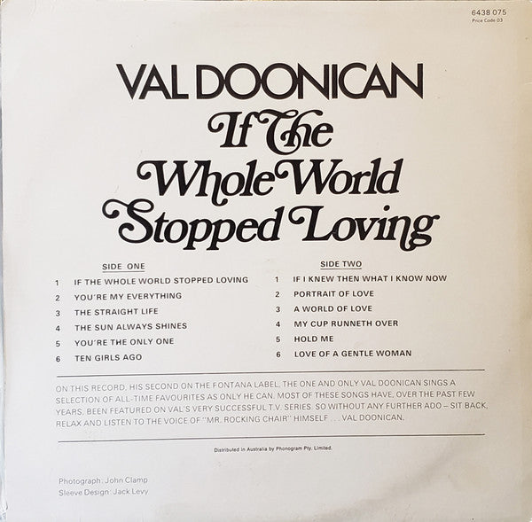 Val Doonican : If The Whole World Stopped Loving (LP, Comp)