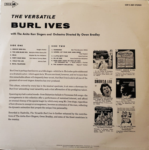 Burl Ives : The Versatile Burl Ives! (LP, Album, RE)