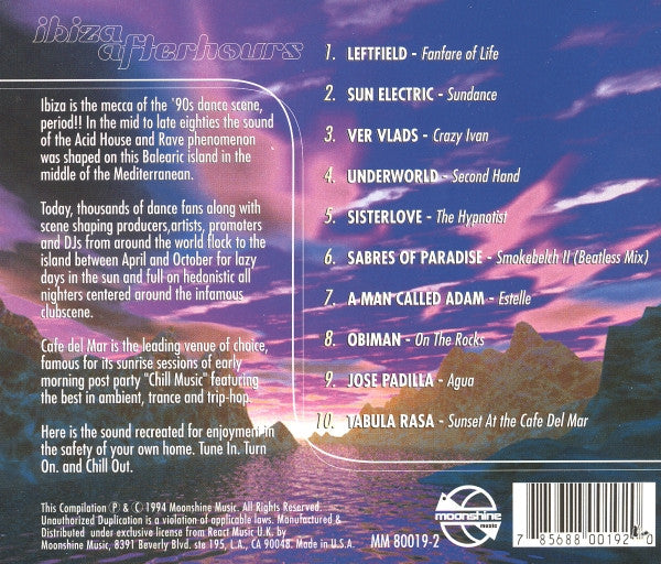 Various : Ibiza Afterhours - The Sunrise Sessions From Cafe Del Mar (CD, Comp)