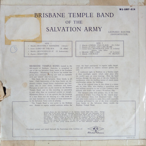 Brisbane Temple Band Of The Salvation Army* : Brisbane Temple Band Of The Salvation Army (LP, Album)