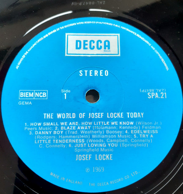 Josef Locke : The World Of Josef Locke Today (LP, Album)