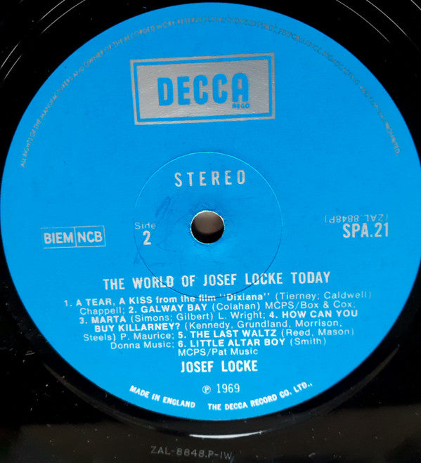 Josef Locke : The World Of Josef Locke Today (LP, Album)