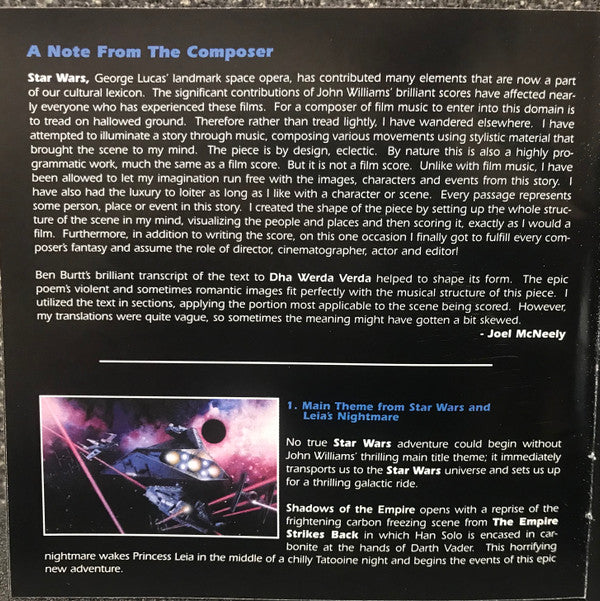 Joel McNeely : Star Wars: Shadows Of The Empire (CD, Album, Enh)