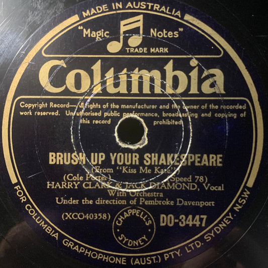 Harry Clark (2) & Jack Diamond (10) / Lisa Kirk & Harold Lang : Brush Up Your Shakespeare / Why Can't You Behave (Shellac, 10")