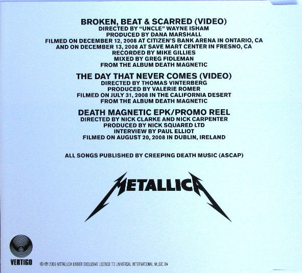 Metallica : Broken, Beat & Scarred (DVD-V, Single)