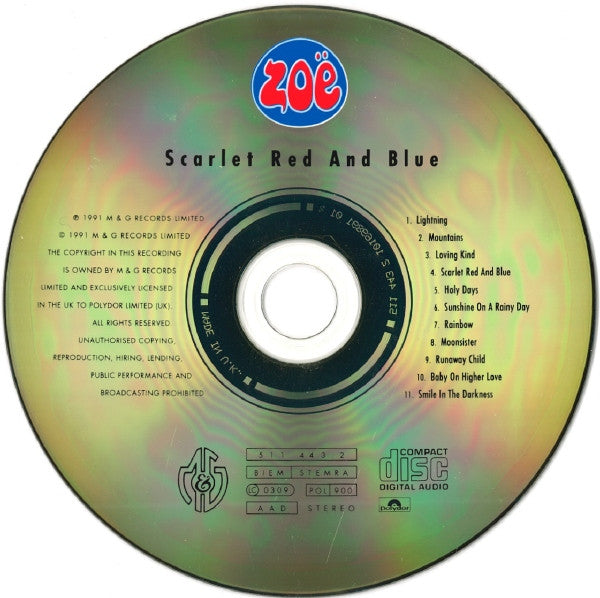 Zoë : Scarlet Red And Blue (CD, Album)