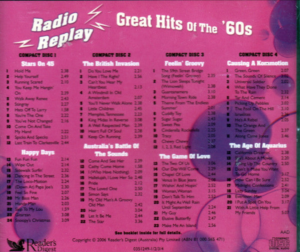 Various : Radio Replay - Great Hits Of The '60s (4xCD, Comp)