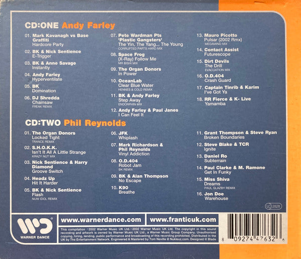 Andy Farley & Phil Reynolds : Frantic 2002 (The Future Sound Of Hard Dance) (2xCD, Mixed)