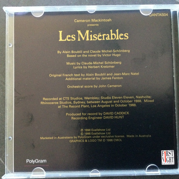 Alain Boublil & Claude-Michel Schönberg : Highlights From Les Misérables:  The International Cast Recording (CD, Promo)
