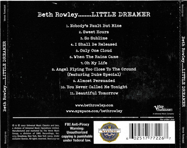 Beth Rowley : Little Dreamer (CD, Album)
