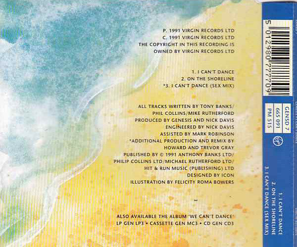 Genesis : I Can't Dance (CD, Single)