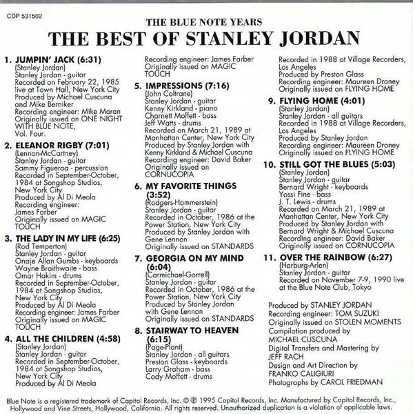 Stanley Jordan : The Best Of Stanley Jordan (CD, Comp, Club)
