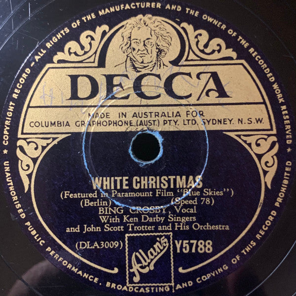 Bing Crosby : Let's Start The New Year Right / White Christmas  (Shellac, 10", RE)