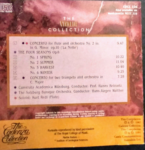 Salzburg Baroque Orchestra, Camerata Academica Würzburg, Kurt Redel, Hanns Reinartz, Hans-Jürgen Walther : The Vivaldi Collection (CD, Comp)