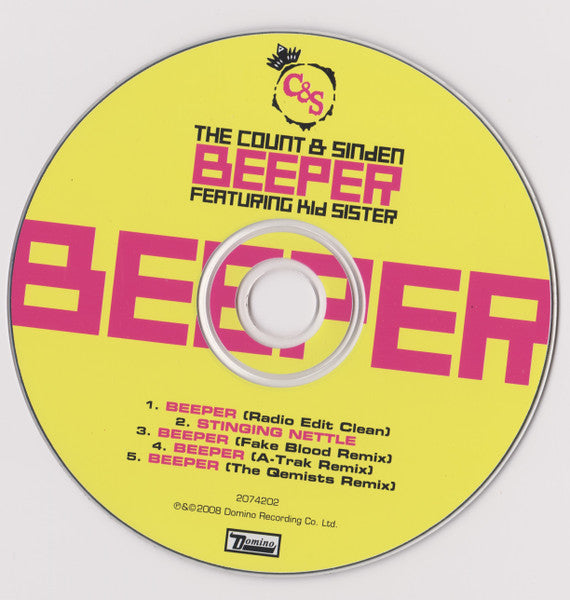 Sinden & Count Of Monte Cristal Featuring Kid Sister : Beeper (CD, Single)