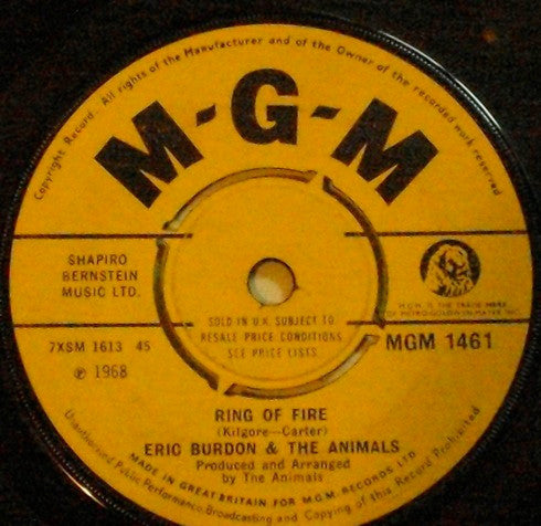 Eric Burdon & The Animals : Ring Of Fire (7", Single)