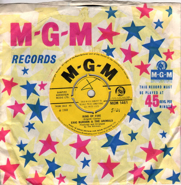 Eric Burdon & The Animals : Ring Of Fire (7", Single)