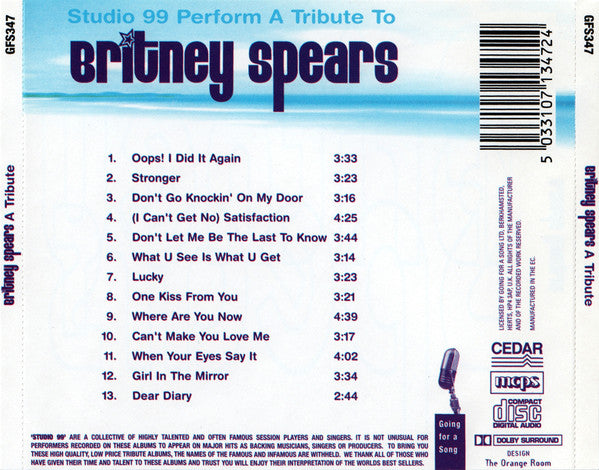 Studio 99 : Studio 99 Perform A Tribute To Britney Spears (CD, Album)