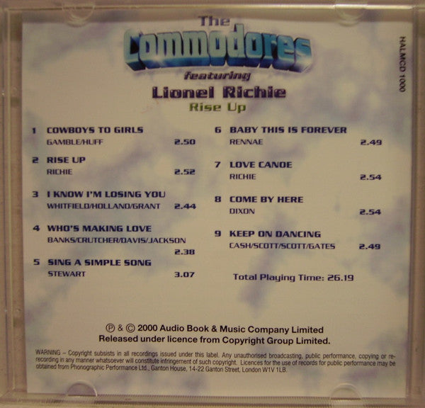 Commodores Featuring Lionel Richie : Rise Up (CD, Comp)
