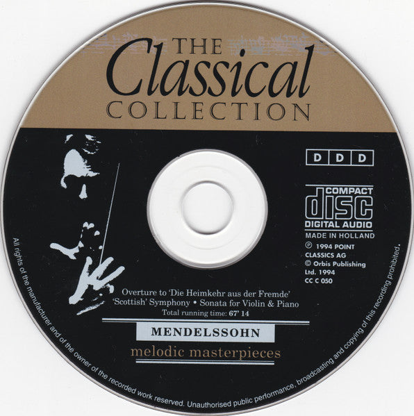 Felix Mendelssohn-Bartholdy : Melodic Masterpieces (CD, Comp, RM)