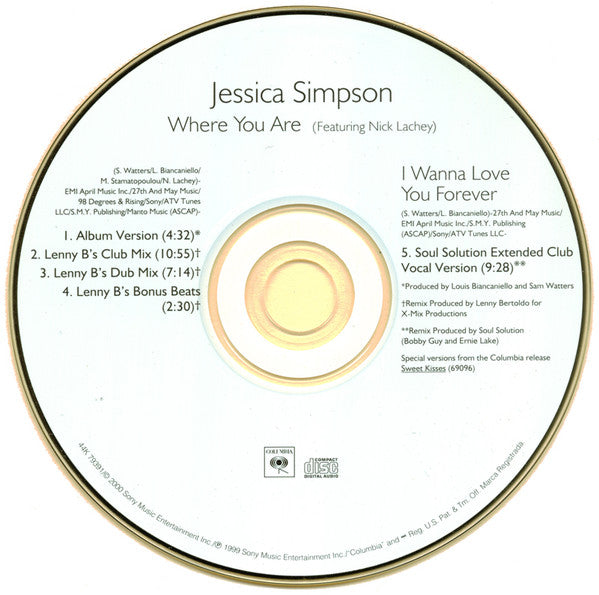 Jessica Simpson Featuring Nick Lachey : Where You Are (CD, Maxi)