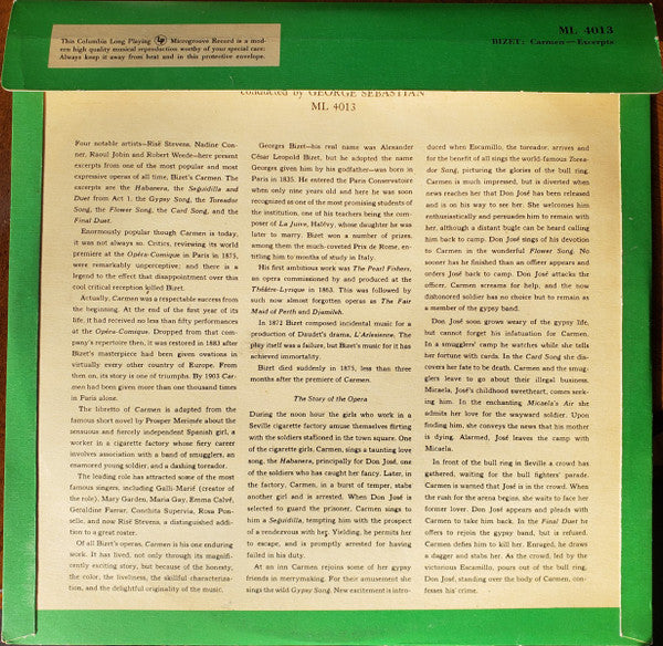 Bizet*, Chorus*  & Orch. Of The Metropolitan Opera Association* : Carmen - Excerpts (LP)