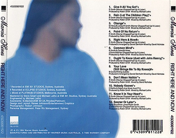 Marcia Hines : Right Here And Now (CD, Album)