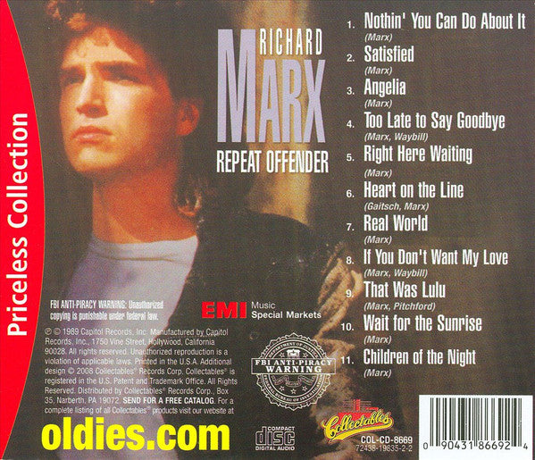 Richard Marx : Repeat Offender (CD, Album, RE)