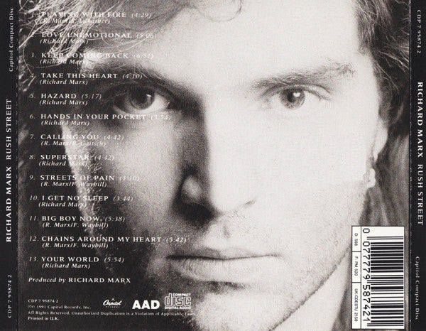 Richard Marx : Rush Street (CD, Album)