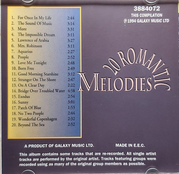 Hollywood Filmfestival Orchestra* : 20 Romantic Melodies (CD, Comp)