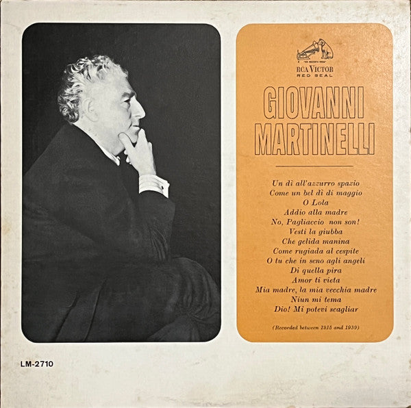 Giovanni Martinelli : Giovanni Martinelli (LP, Album, Mono)