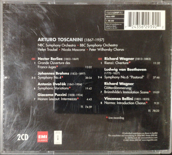 Arturo Toscanini, Berlioz*, Brahms*, Dvorak*, Puccini*, Wagner*, Beethoven*, Bellini* : Arturo Toscanini (2xCD, Comp, Mono)