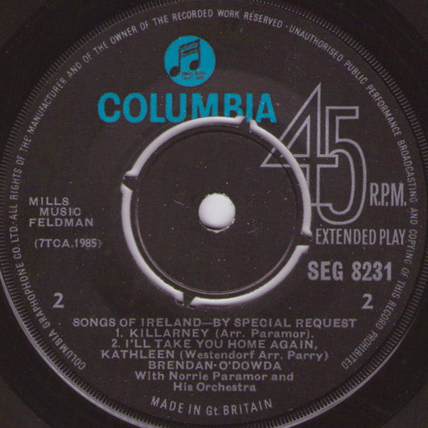 Brendan O'Dowda : Songs Of Ireland - By Special Request (7", EP)