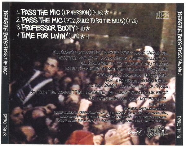 Beastie Boys : Pass The Mic (CD, Single, Promo)