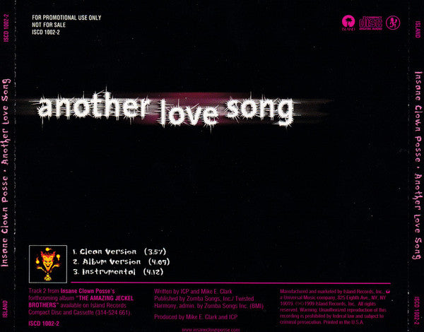 Insane Clown Posse : Another Love Song (CD, Single, Promo)
