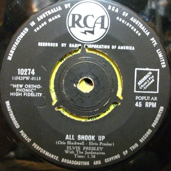 Elvis Presley With The Jordanaires : All Shook Up (7", Single, New)