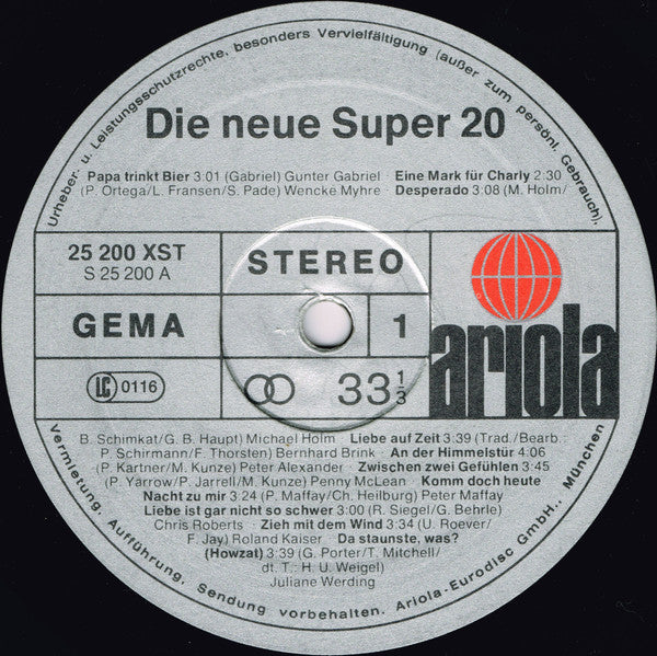 Various : Die Neue Super 20 (LP, Comp)