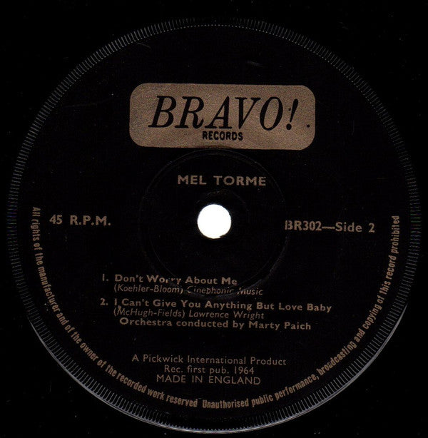 Mel Tormé : Mel Tormé (7", EP)