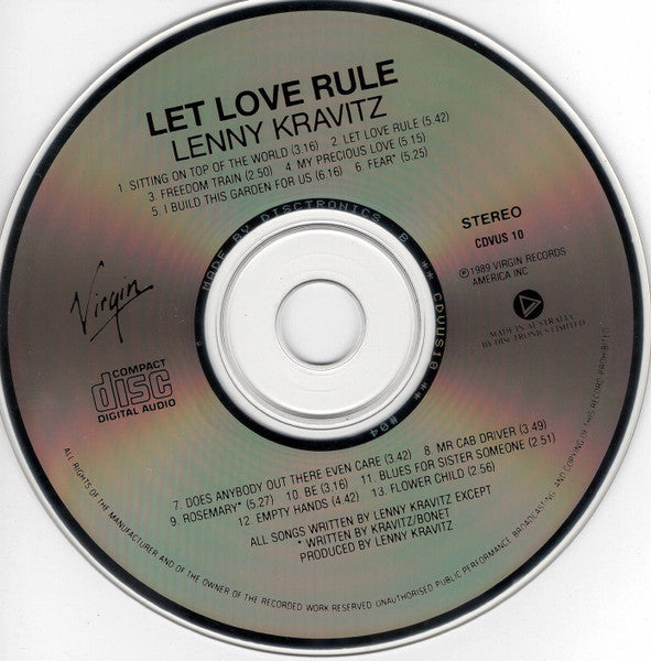Lenny Kravitz : Let Love Rule (CD, Album)