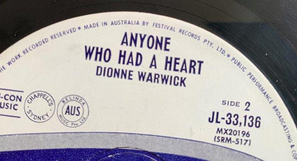 Dionne Warwick : Anyone Who Had A Heart (LP, Album, Mono)