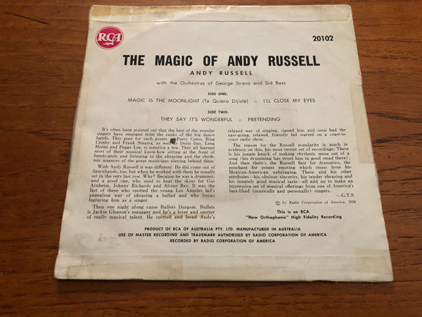 Andy Russell (2) : The Magic Of Andy Russell (7", EP, 3 P)