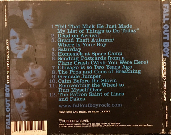 Fall Out Boy : Take This To Your Grave (CD, Album, RE, Dig)