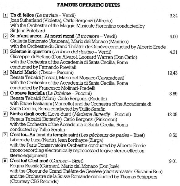 Various : Famous Operatic Duets (CD)