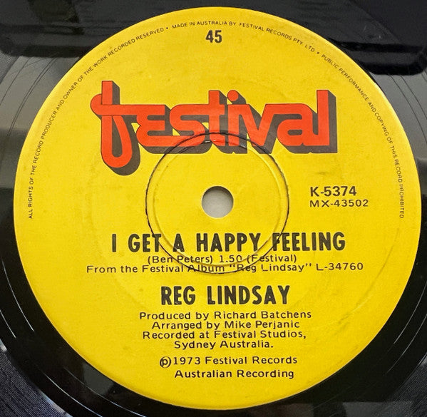 Reg Lindsay : Too Many Memories (7", Single)