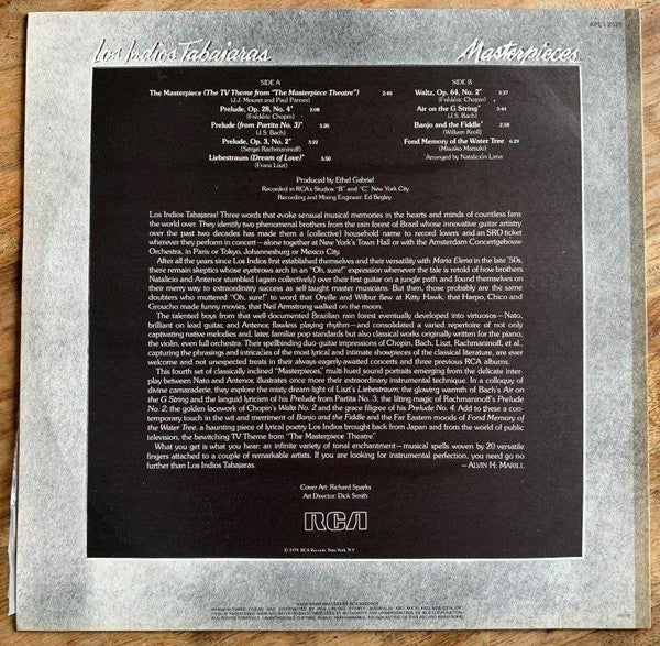 Los Indios Tabajaras : Masterpieces (LP, Album)