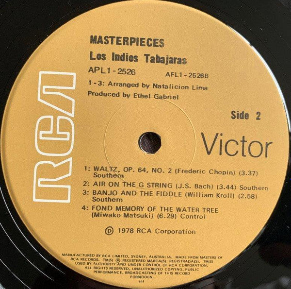 Los Indios Tabajaras : Masterpieces (LP, Album)